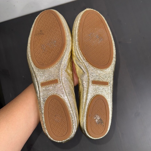 Tory Burch Gold leather ballerina flats - Picture 4 of 10